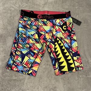 Ethika Boxer Briefs Mens Large Multicolor Shark Print Athletic Underwear New